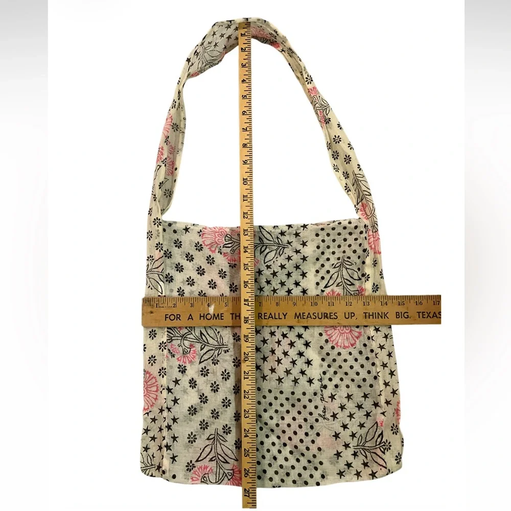 Free People Patchwork Tote Bag Floral Star Print‎ Boho Shoulder Bag